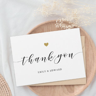 Tarjeta de agradecimiento de boda moderna sin foto