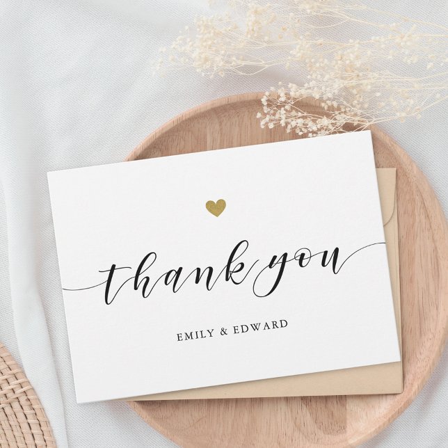 Tarjeta de agradecimiento de boda moderna sin foto (Subido por el creador)