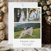 Tarjeta de agradecimiento de boda moderna y simple