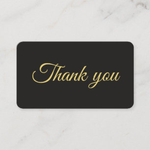Tarjeta de agradecimiento de Boda negro y dorado m
