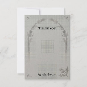 Tarjeta de agradecimiento de boda Nicolson Tartan