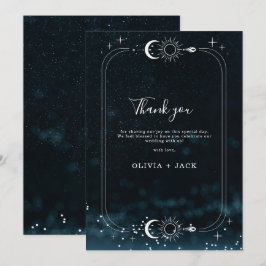 Tarjeta de agradecimiento de boda Noche estrellada
