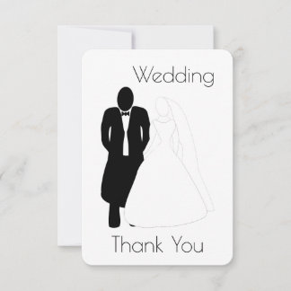 Tarjeta de agradecimiento de boda Novia Novio