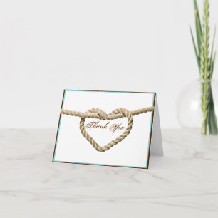 Tarjeta de agradecimiento de boda occidental con n
