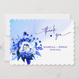 Tarjeta de agradecimiento de boda Orquídea Azul
