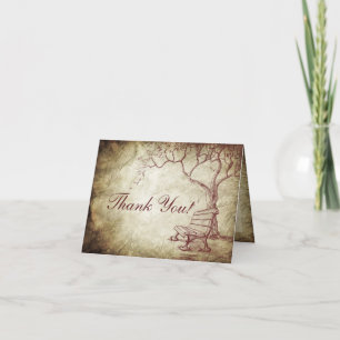 Tarjeta de agradecimiento de boda Otoño Árbol Pleg