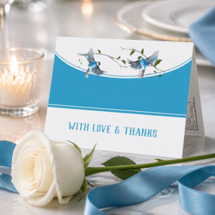 Tarjeta de agradecimiento de boda Pájaro Azul de l