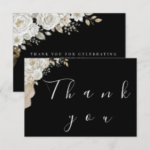 Tarjeta de agradecimiento de boda Pampas Rosa Blan