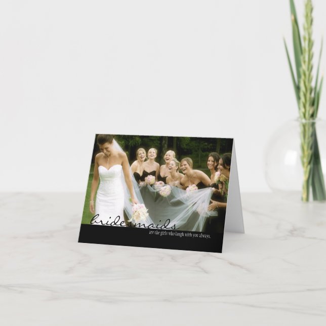 Tarjeta de agradecimiento de boda para dama de hon (Anverso)