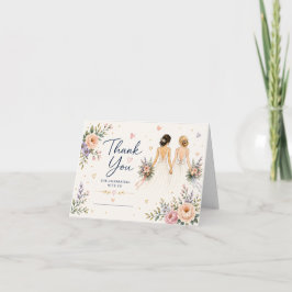 Tarjeta de agradecimiento de boda para dos novias
