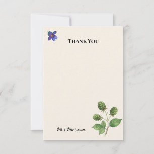 Tarjeta de agradecimiento de boda para jardín con