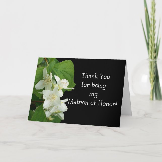 Tarjeta de agradecimiento de boda para la dama de  (Anverso)