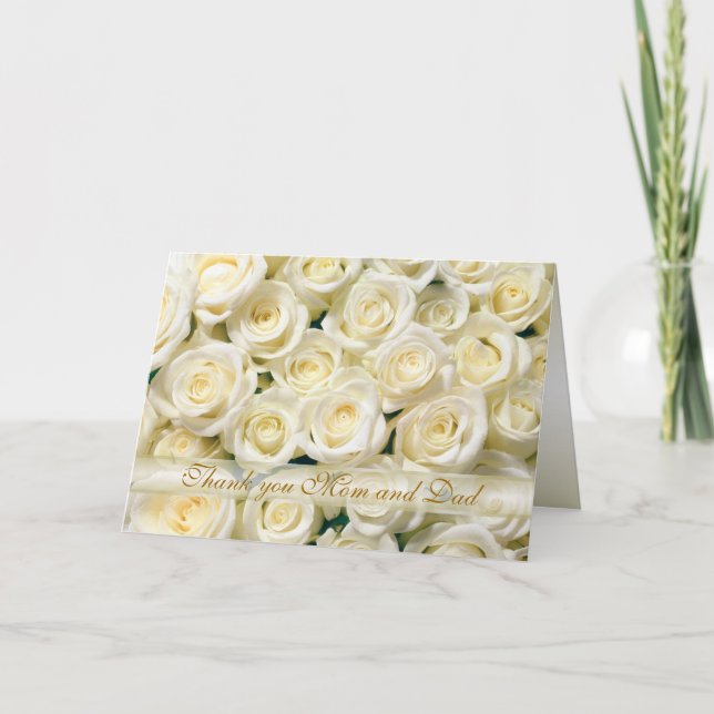 Tarjeta de agradecimiento de boda para Mamá y Papá (Anverso)