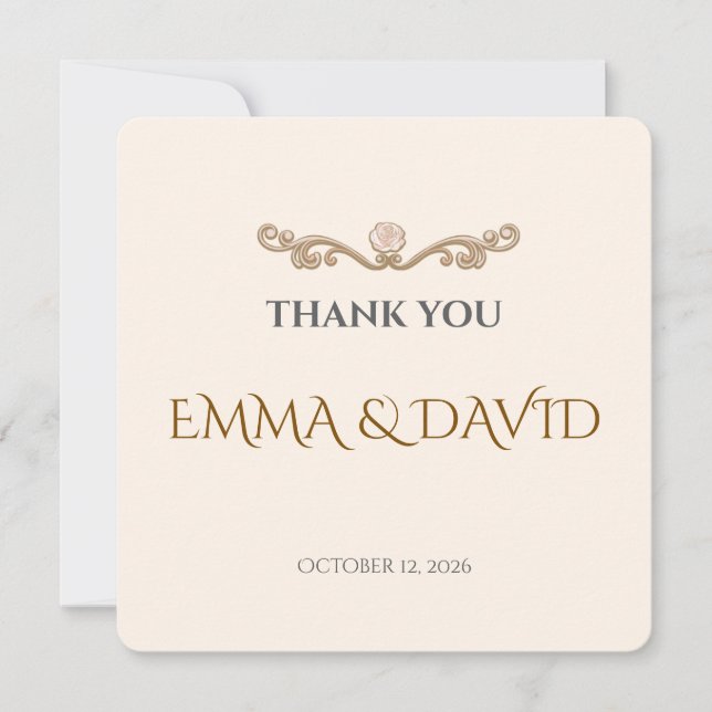 Tarjeta de agradecimiento de boda para pareja mini (Anverso)