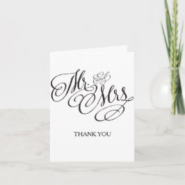 Tarjeta de agradecimiento de boda para Sr. y Sra.