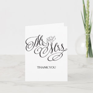 Tarjeta de agradecimiento de boda para Sr. y Sra.