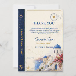 Tarjeta de agradecimiento de boda Pasaporte