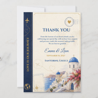 Tarjeta de agradecimiento de boda Pasaporte