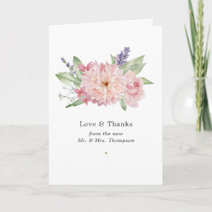 Tarjeta de agradecimiento de boda Pastel Blush Pin