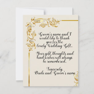 Tarjeta de agradecimiento de boda Pergamino de Flo