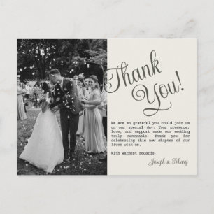 Tarjeta de agradecimiento de boda personalizable c