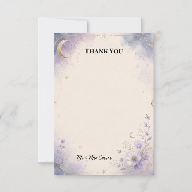 Tarjeta de agradecimiento de boda personalizada (Anverso)