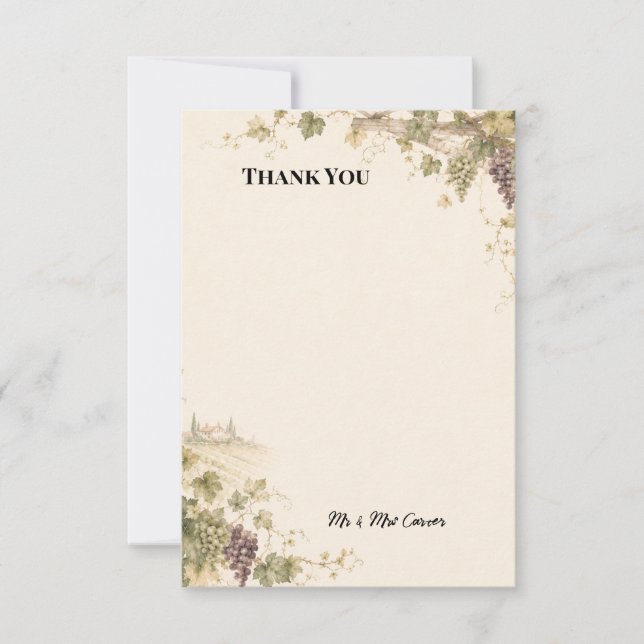 Tarjeta de agradecimiento de boda personalizada (Anverso)
