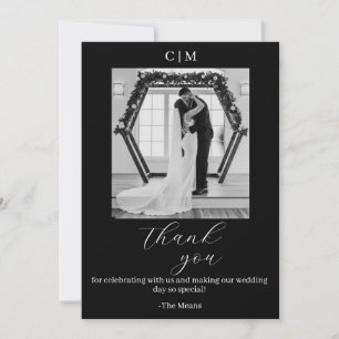 Tarjeta de agradecimiento de boda personalizada
