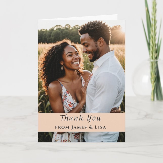 Tarjeta de agradecimiento de boda personalizada –  (Anverso)