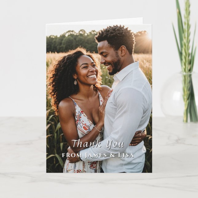 Tarjeta de agradecimiento de boda personalizada –  (Anverso)
