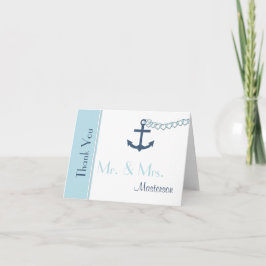 Tarjeta de agradecimiento de boda personalizada