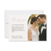 Tarjeta de agradecimiento de boda personalizada