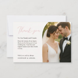 Tarjeta de agradecimiento de boda personalizada
