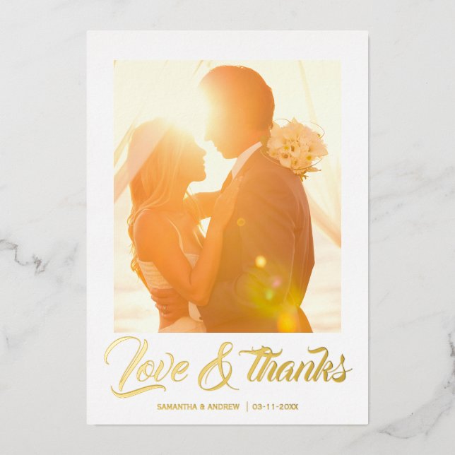 Tarjeta de agradecimiento de boda personalizada co (Anverso)