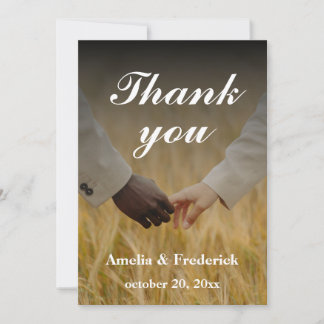 Tarjeta de agradecimiento de boda personalizada co