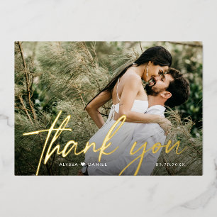 Tarjeta de agradecimiento de boda personalizada co