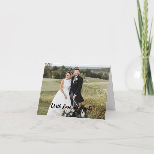 Tarjeta de agradecimiento de boda personalizada co (Anverso)