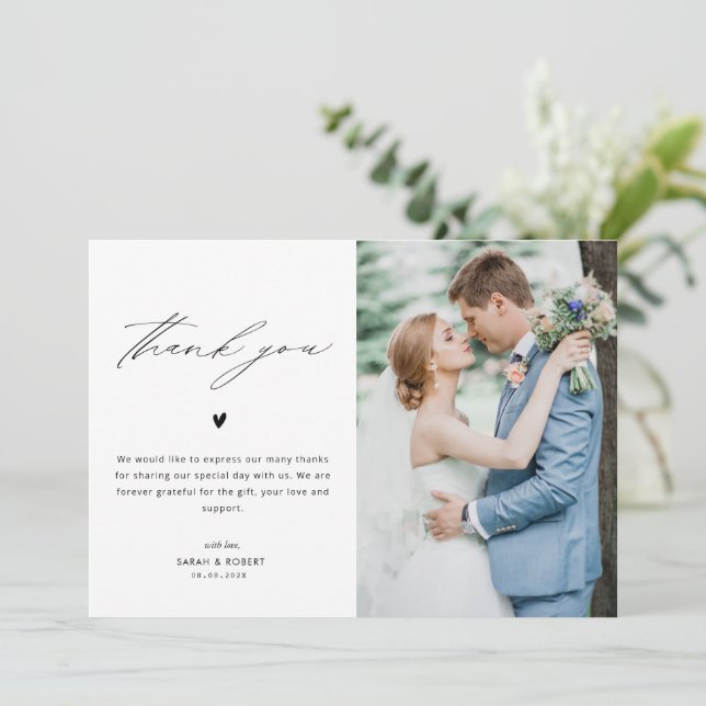 tarjeta de agradecimiento de boda personalizada co (Anverso de pie)