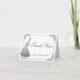 Tarjeta de agradecimiento de boda personalizada de