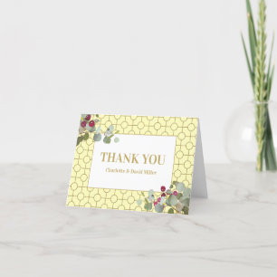 Tarjeta de agradecimiento de boda personalizada de