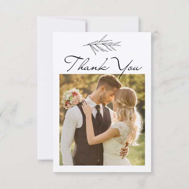 tarjeta de agradecimiento de Boda personalizada mo (Anverso)