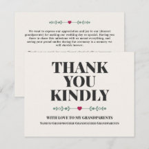 Tarjeta de agradecimiento de boda personalizada pa