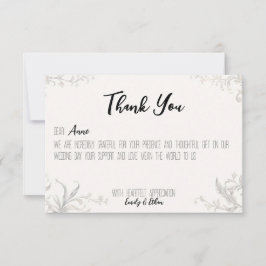 Tarjeta de agradecimiento de boda personalizada si