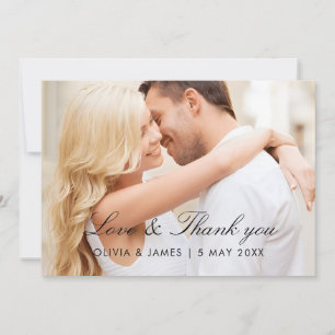 Tarjeta de agradecimiento de boda personalizada si