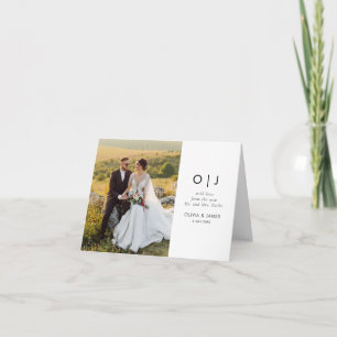Tarjeta de agradecimiento de boda personalizada si