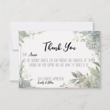 Tarjeta de agradecimiento de boda personalizada si