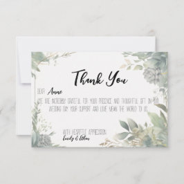 Tarjeta de agradecimiento de boda personalizada si