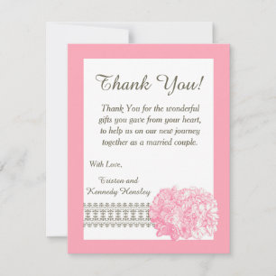 Tarjeta de agradecimiento de boda plana 4x5 de Hor