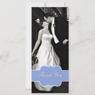 Tarjeta de agradecimiento de boda plana con foto e