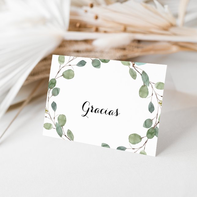 Tarjeta de agradecimiento de boda plegada con cali (Subido por el creador)